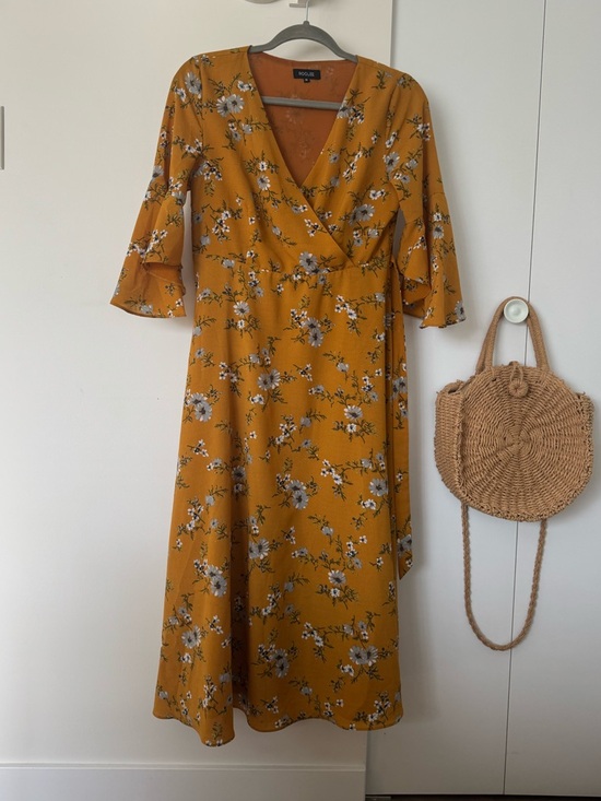 Roolee Dresses & Skirts - Mustard Yellow Floral Midi Dress